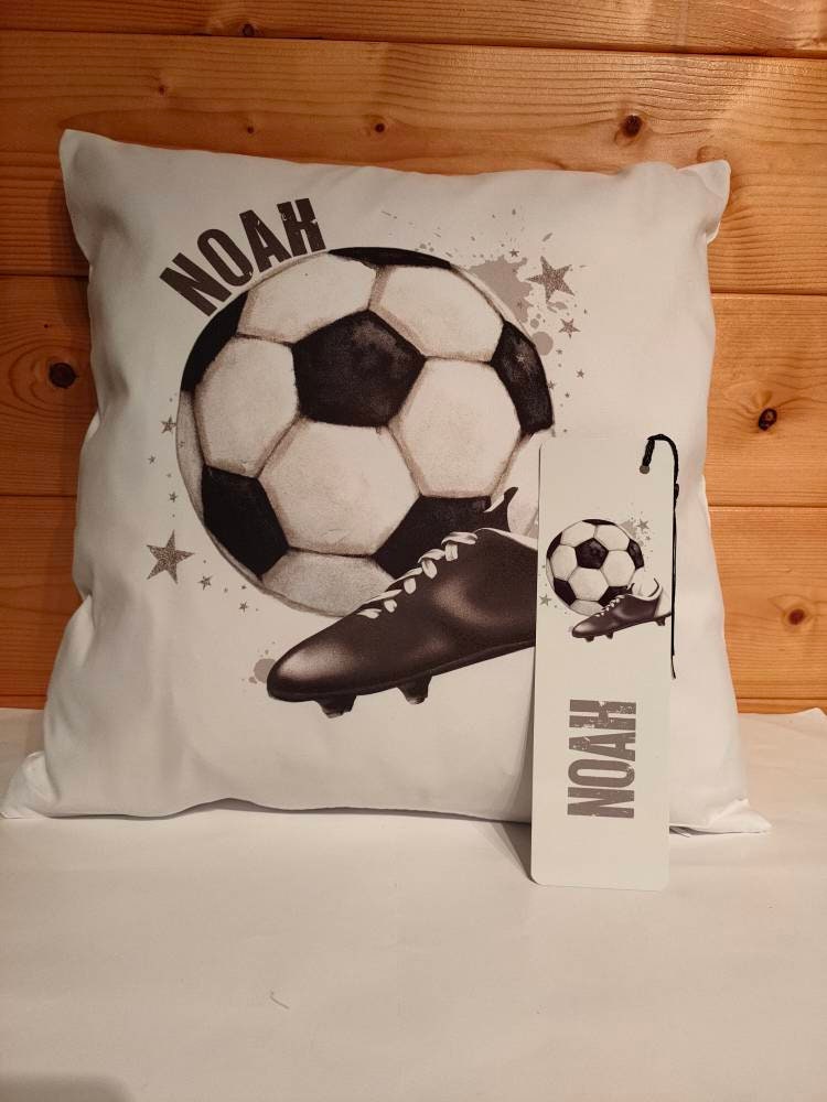 Personalised Football Cushion, Gifts For Teenage Boys, Teen Boy Birthday Football Gifts, Football & Boot Cushion