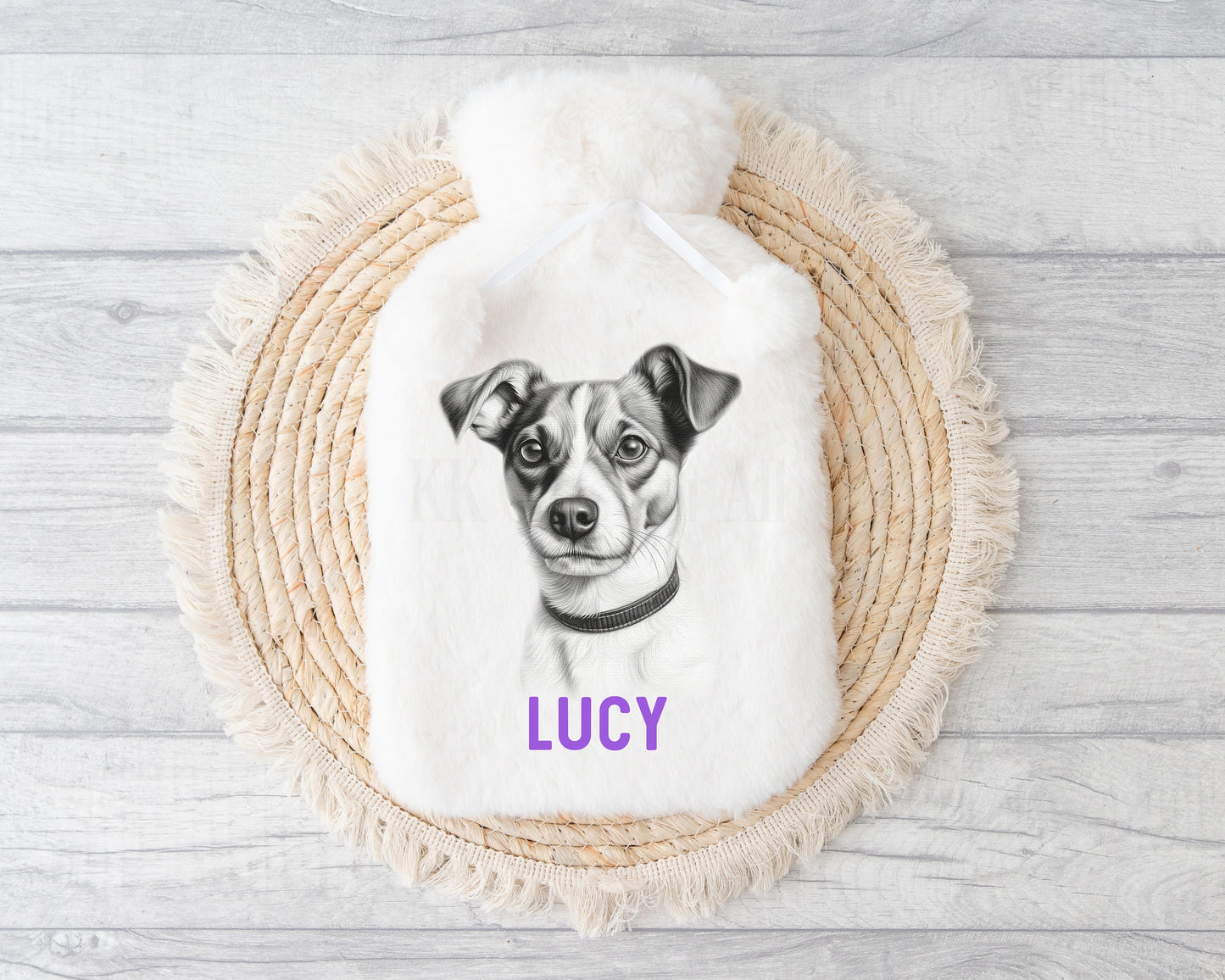 Jack Russell Hot Water Bottle, Personalised Hot Water Bottle, Goft For Jack Russell Owner Lover