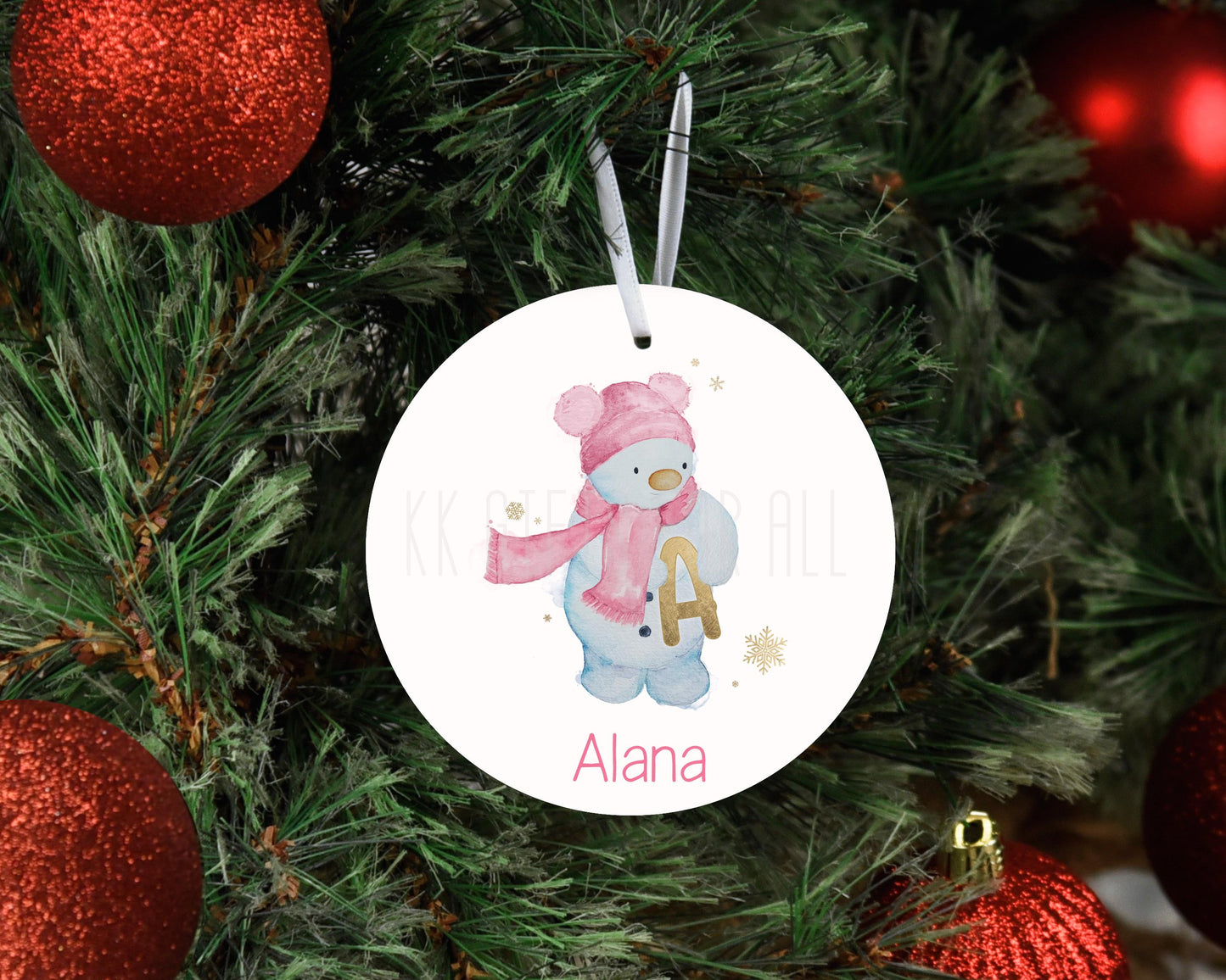 Personalised Christmas Tree Decoration, Christmas Hanging Ornament, Metal Tree Decoration, Snowman Tree Ornament, Xmas Hanging Decoration