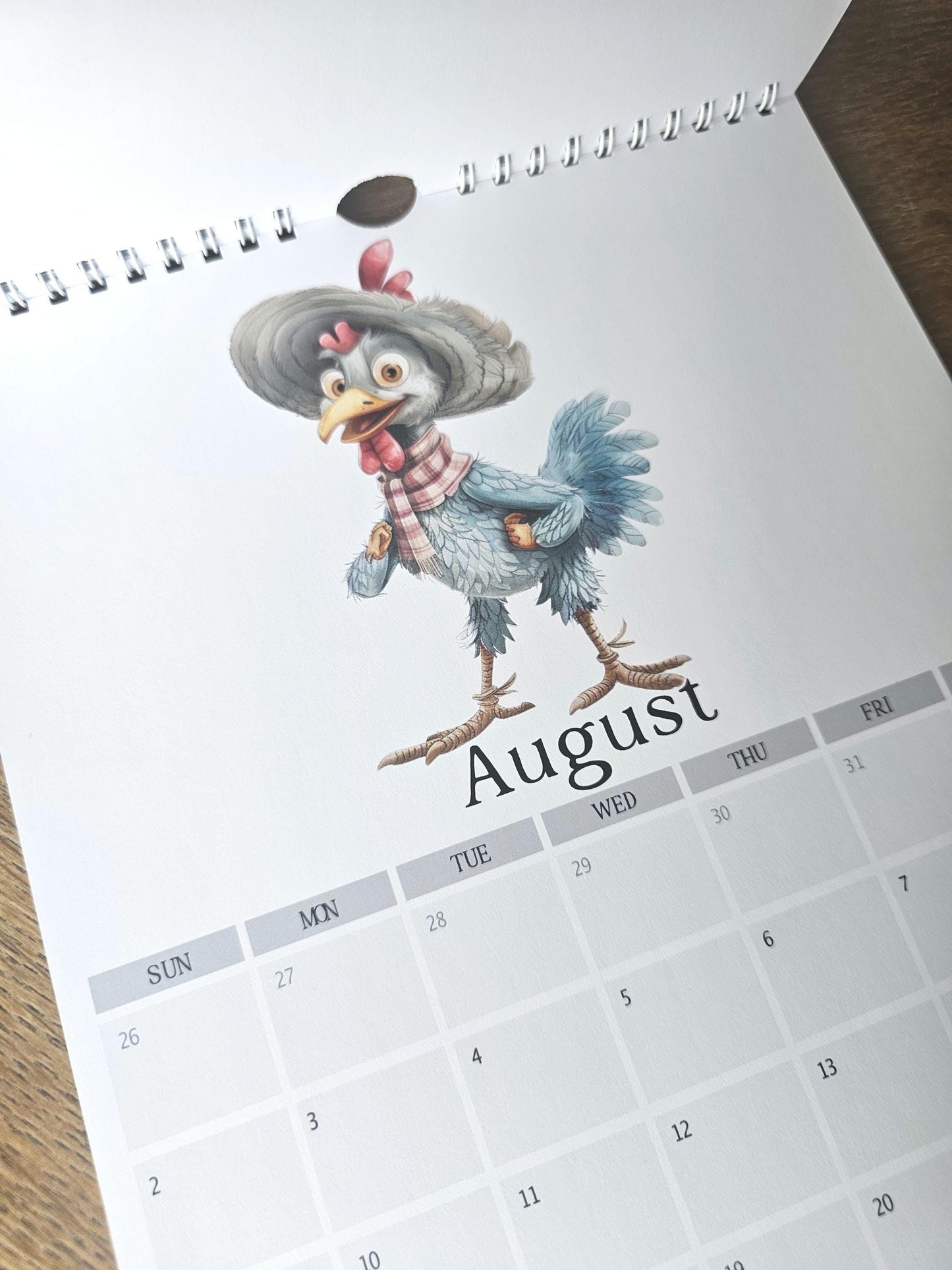 2026 Quirky Farm Animal Calendar, Whimsical Home & Office Decor, A4 Monthly Planner Funny Farm