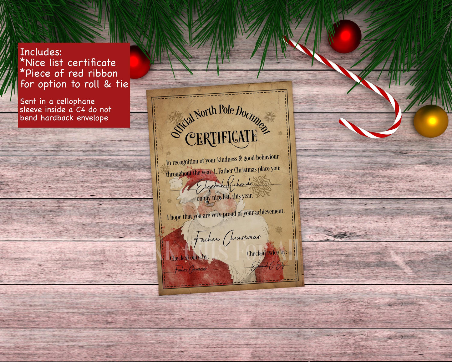 Personalised Santa Letter & Nice List Certificate: Vintage Style Christmas Keepsake