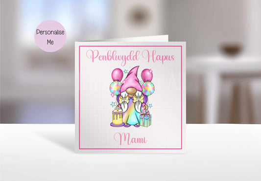 Penblwydd Hapus Card, Welsh Birthday Card For Friend Mum Sister Auntie Godmum Mamgu, Personalised Card