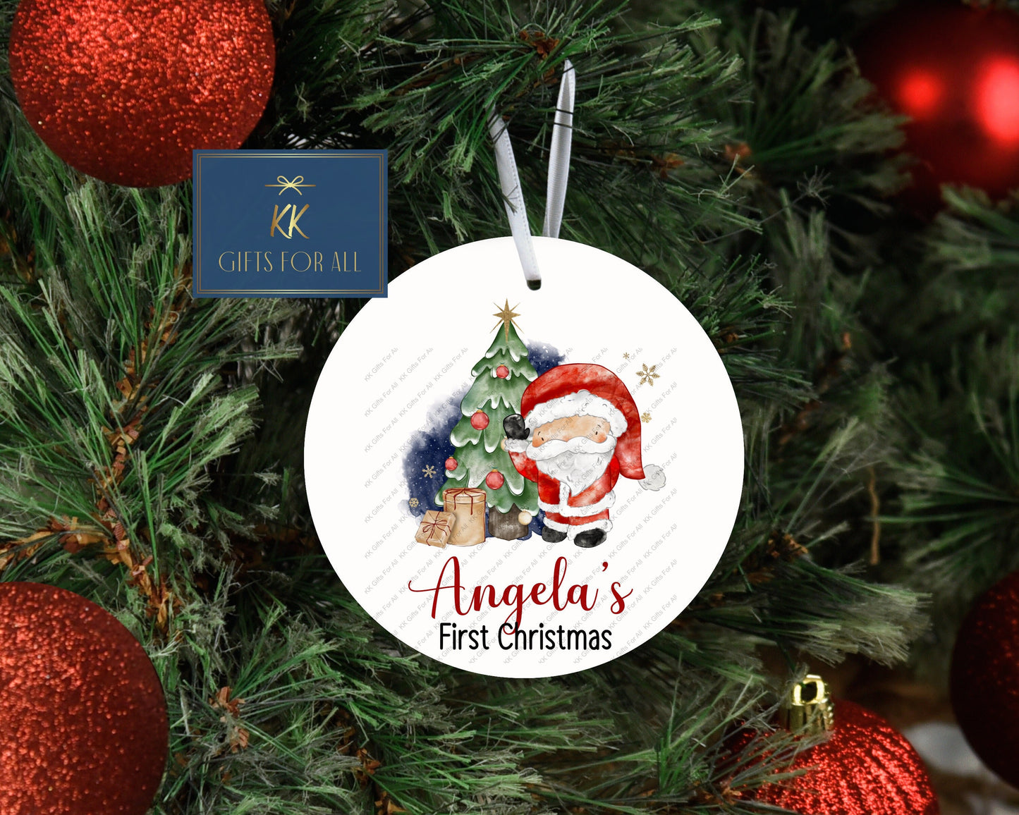 Personalised 1st Christmas Tree Decoration, Christmas Hanging Ornament, Baby First Christmas Ornament, 1st Xmas Decoration Aluminium