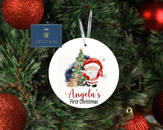 Personalised 1st Christmas Tree Decoration, Christmas Hanging Ornament, Baby First Christmas Ornament, 1st Xmas Decoration Aluminium