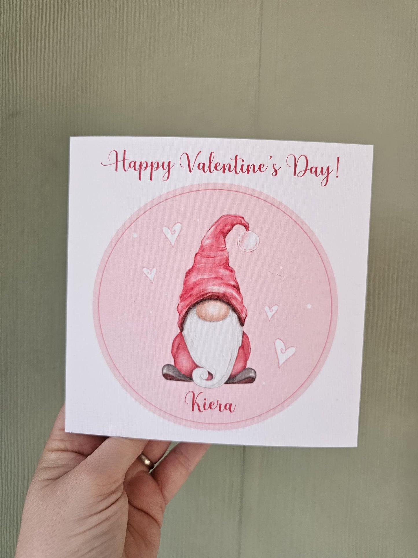 Pink Gonk Valentine's Day Card, Valentine's Card For Gonk Lover, Gnome Card For Wife Or Girlfriend, Pink Gonk Personalised Valentines Card
