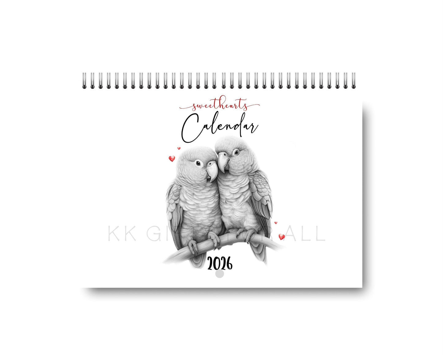 2026 Sweetheart Calendar, Sketch Love Animal 2026 Calendar, Cute Animal Wall Calendar, Christmas Gifts