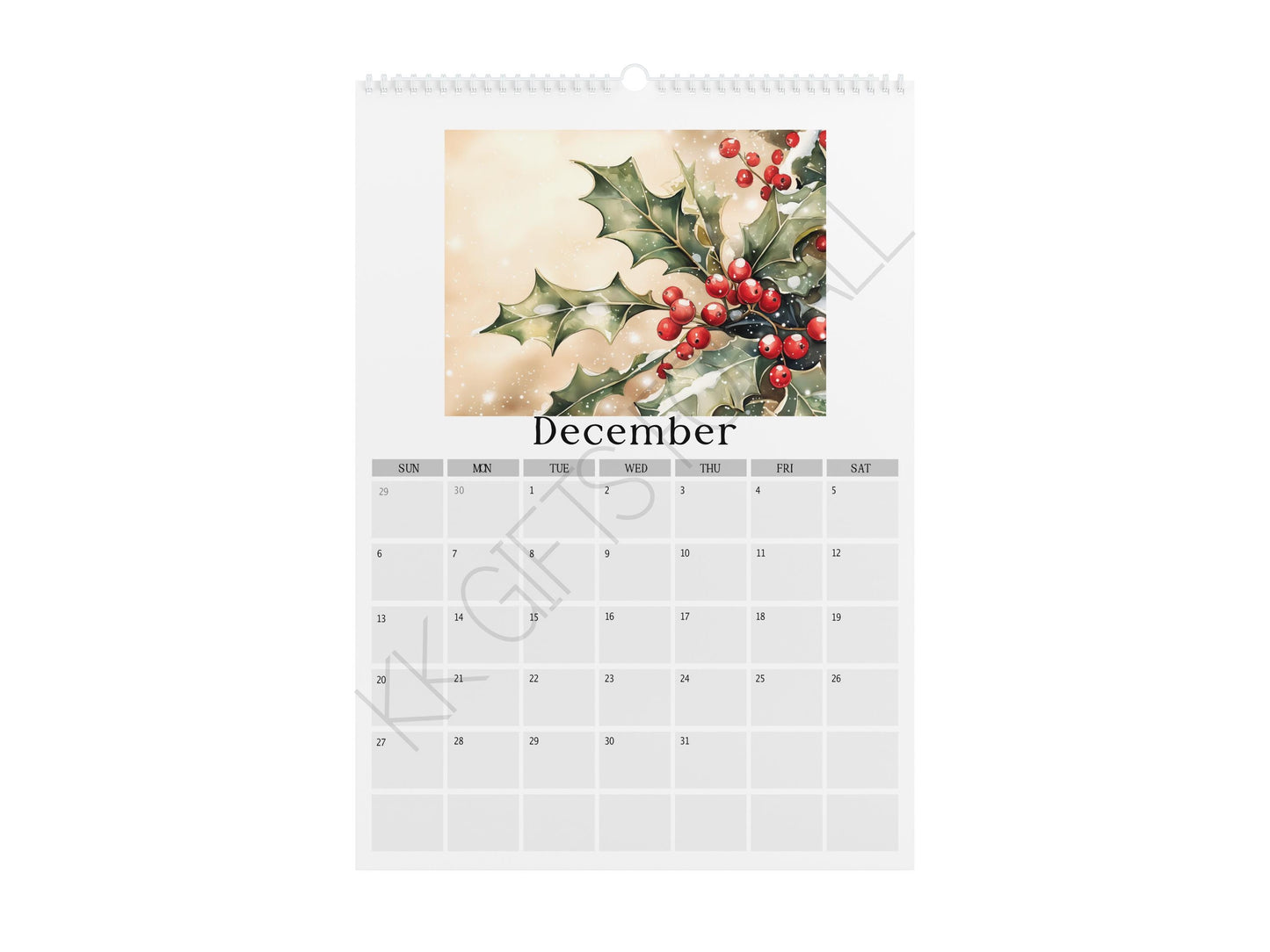 2026 Flower Calendar, Birth Month Flower 2026 Wall Calendar, Christmas Gift For Grandparents