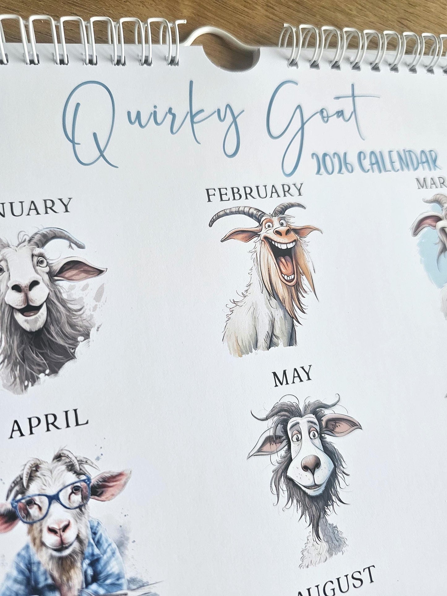2026 Quirky Goat Calendar, Portrait 2026 Planner, Christmas Gift For Goat Lovers