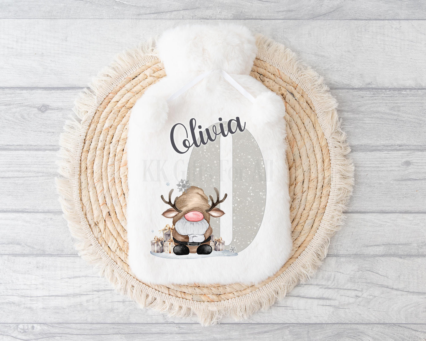 Hot Water Bottle, Personalised Gonk Gifts, Gonk Gnome Hot Water Bottle, Christmas Hot Water Bottle