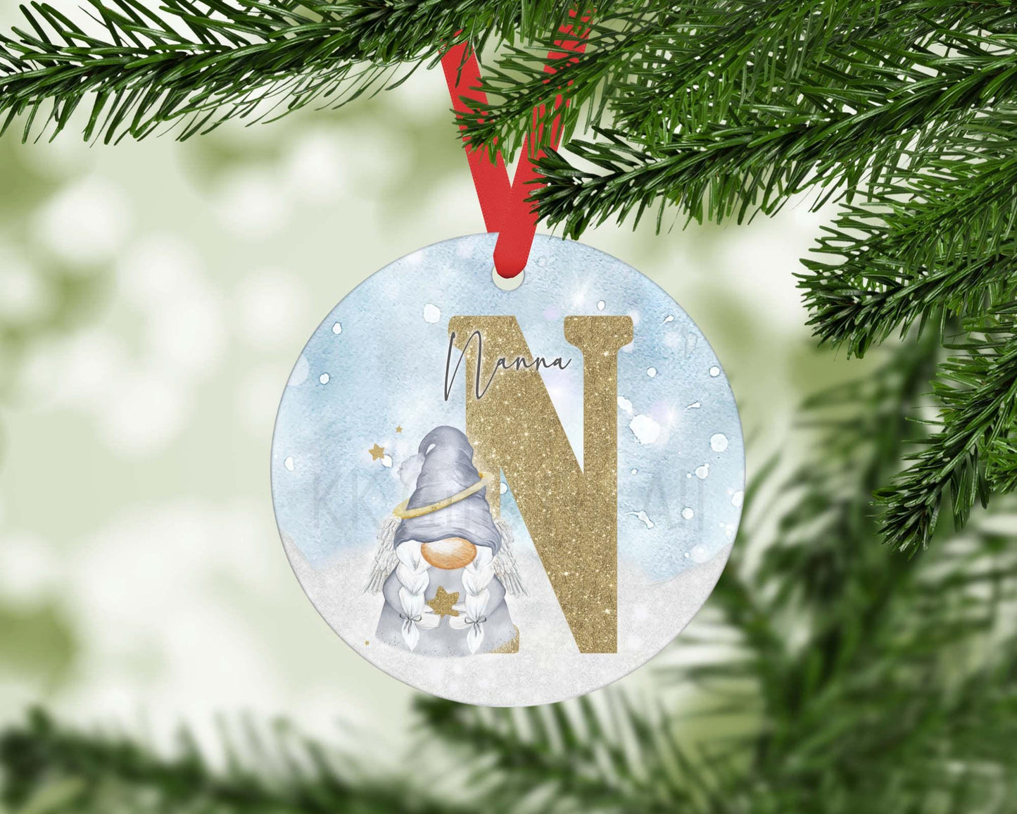 Personalized Memorial Christmas Ornament: Angel Gonk, Aluminum Keepsake