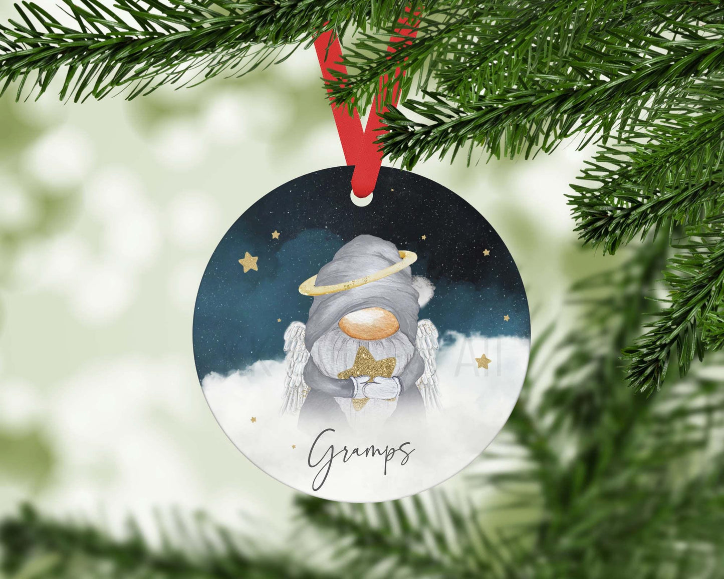 Personalised Memorial Christmas Ornament: Angel Gonk Gnome Decoration