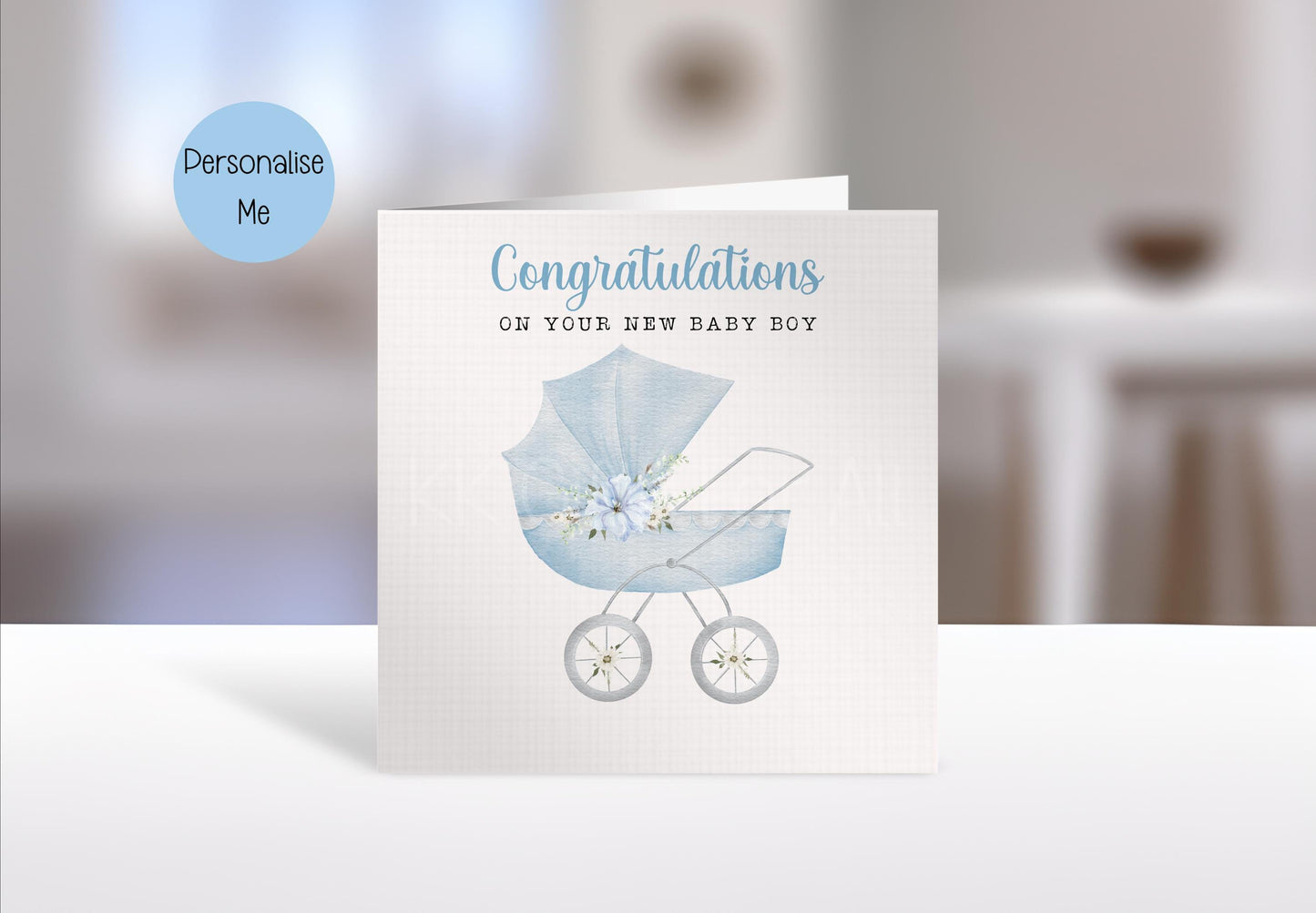 Personalised Baby Card, New Parents Card, New Baby Boy Card