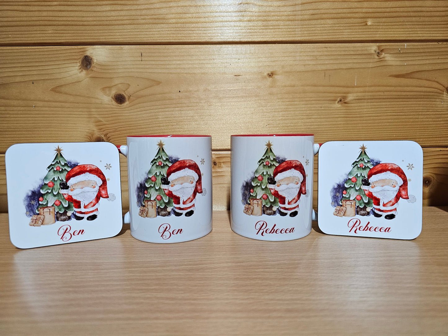 Personalised Christmas Hot Chocolate Mug & Coaster, Santa Hot Chocolate, Christmas Cocoa Mug, Family Movie Mugs