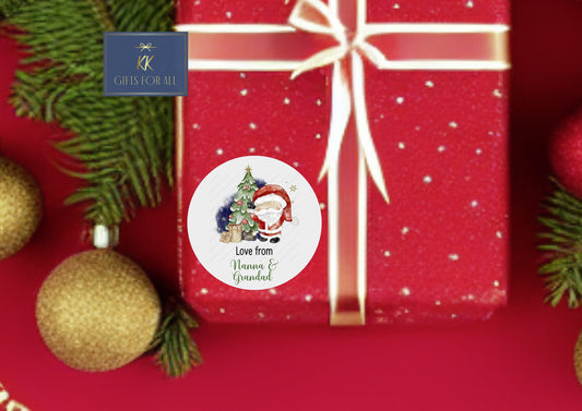 Personalised Christmas Stickers, 24 Christmas Gift Tag Stickers, Custom Xmas Gift Tags, Christmas Present Stickers