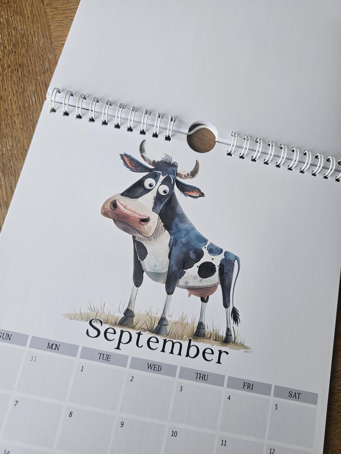 2026 Quirky Farm Animal Calendar, Whimsical Home & Office Decor, A4 Monthly Planner Funny Farm