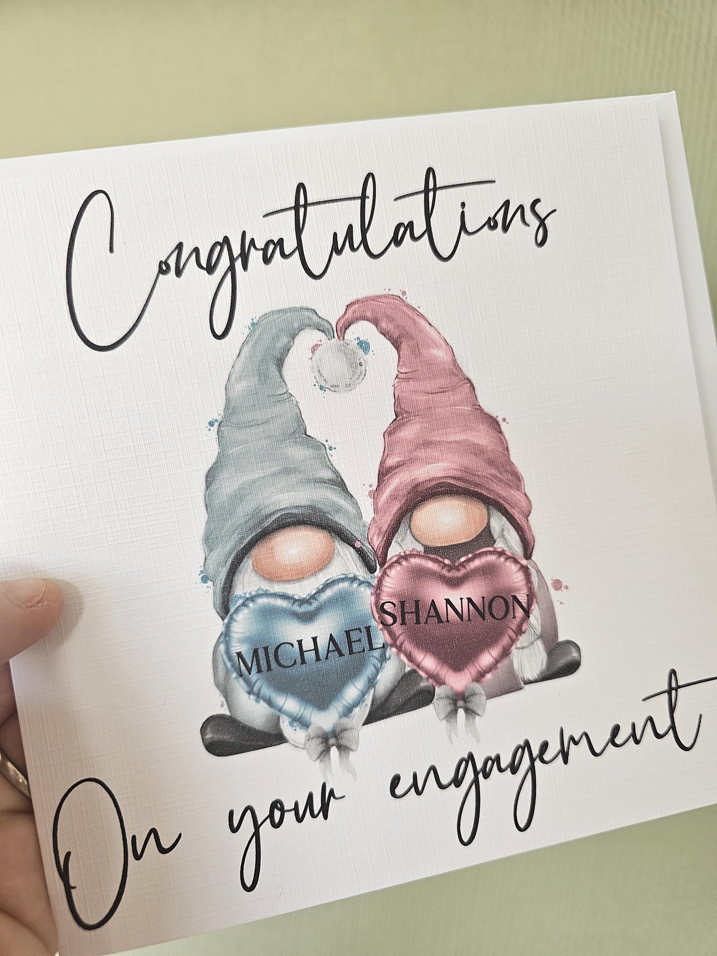 Personalised Engagement Card, Gonk Gnome Engagement Card, Engaged Card For Friend Daughter Son