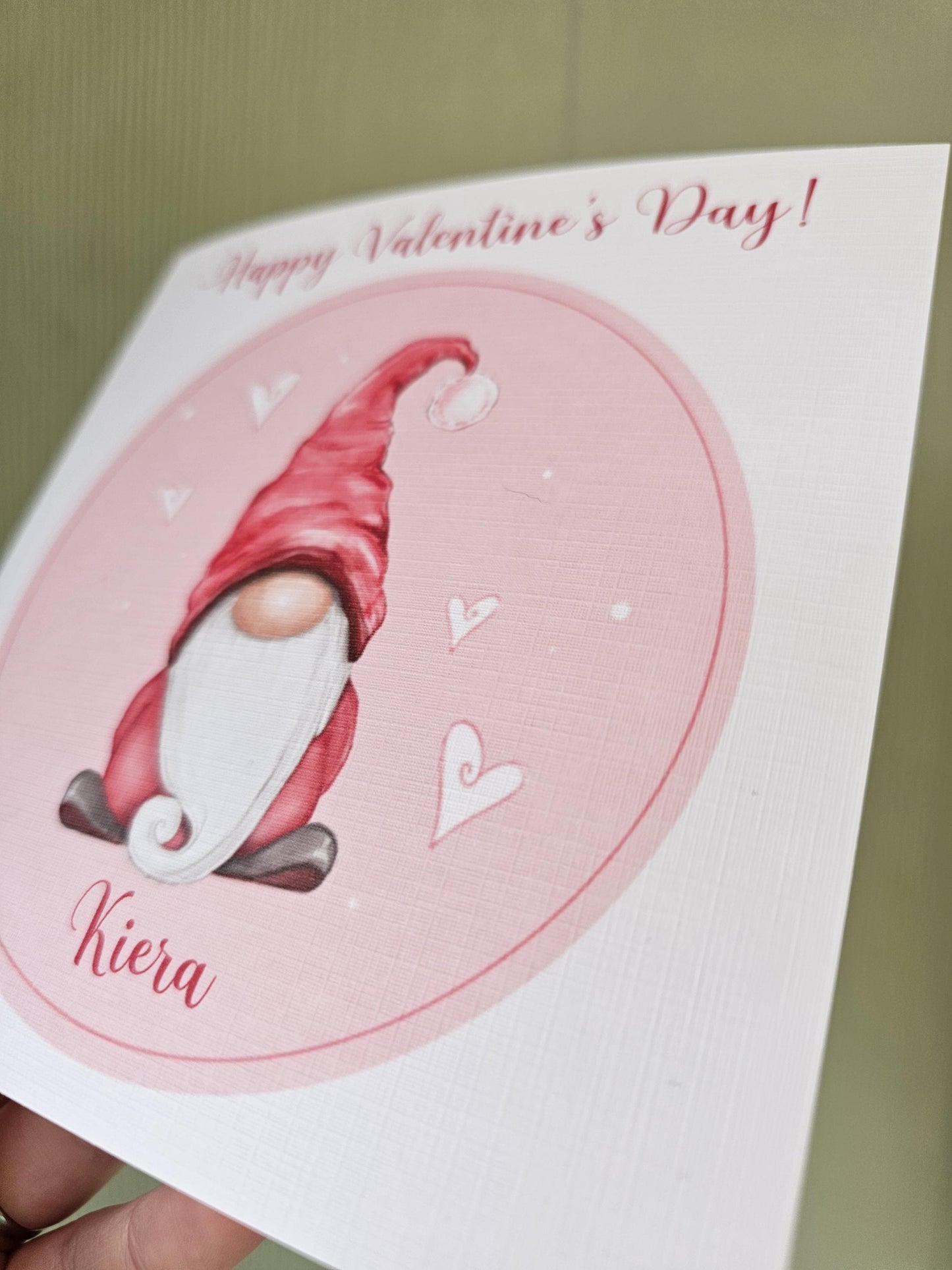 Pink Gonk Valentine's Day Card, Valentine's Card For Gonk Lover, Gnome Card For Wife Or Girlfriend, Pink Gonk Personalised Valentines Card