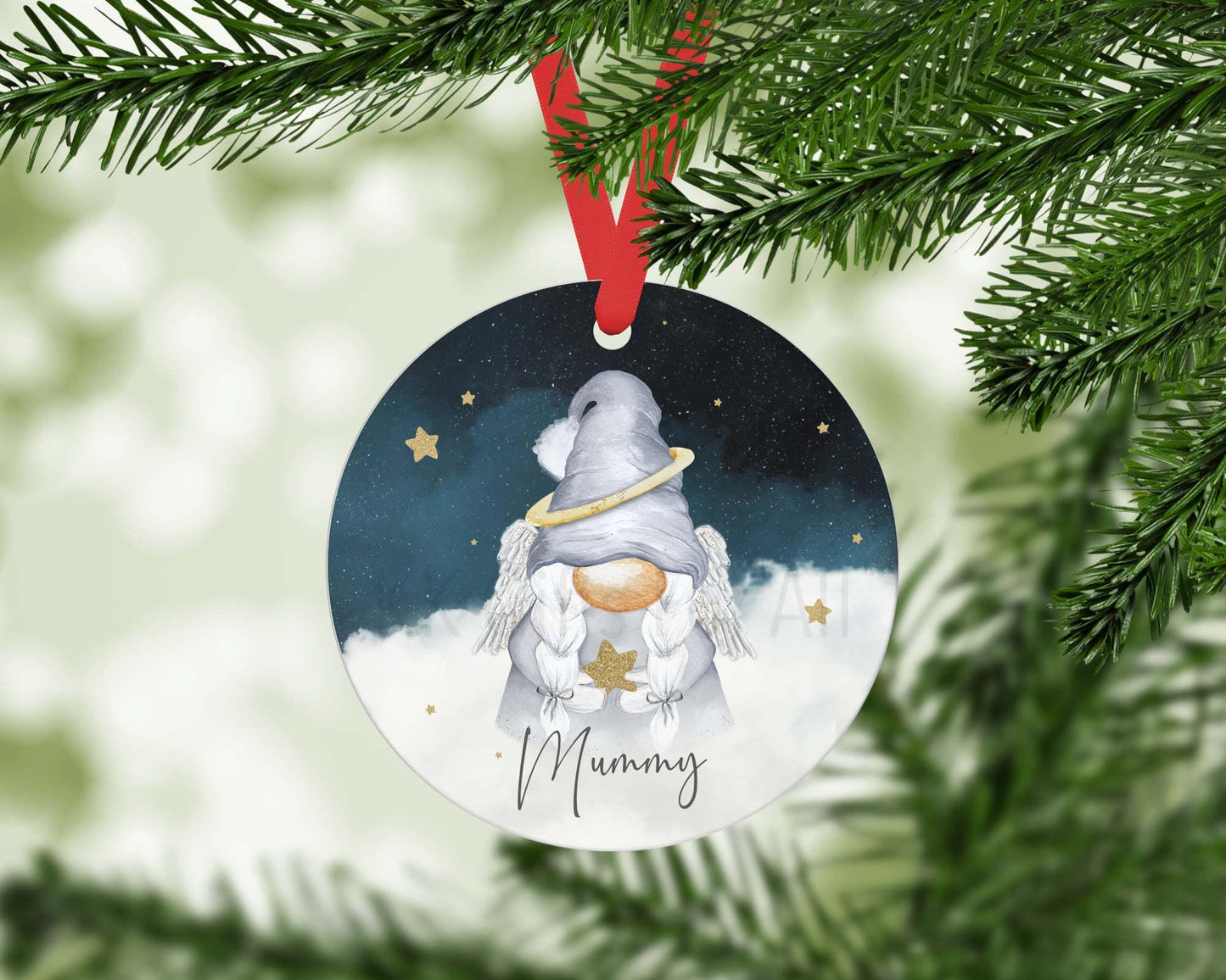 Personalized Memorial Christmas Ornament: Angel Gonk, Keepsake Decoration