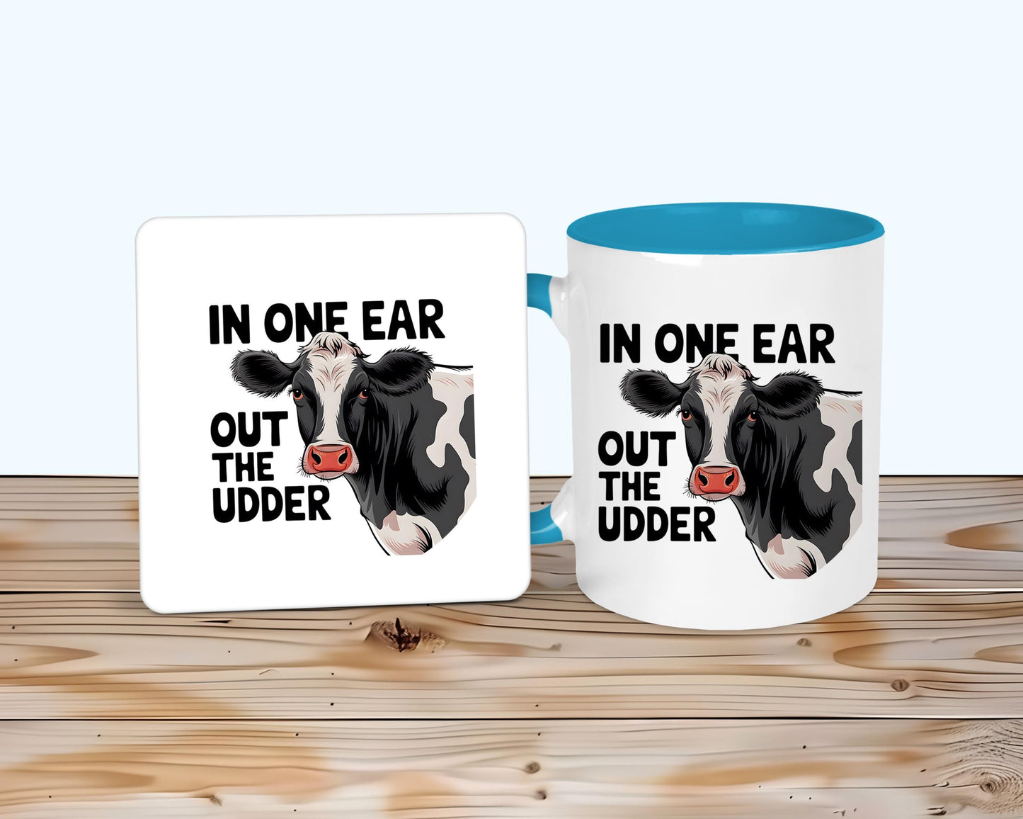 Udder Cow Mug & Coaster,  Gift For Farmers, Cow Coffee Tea Cup, Funny Cow Lover Gifts