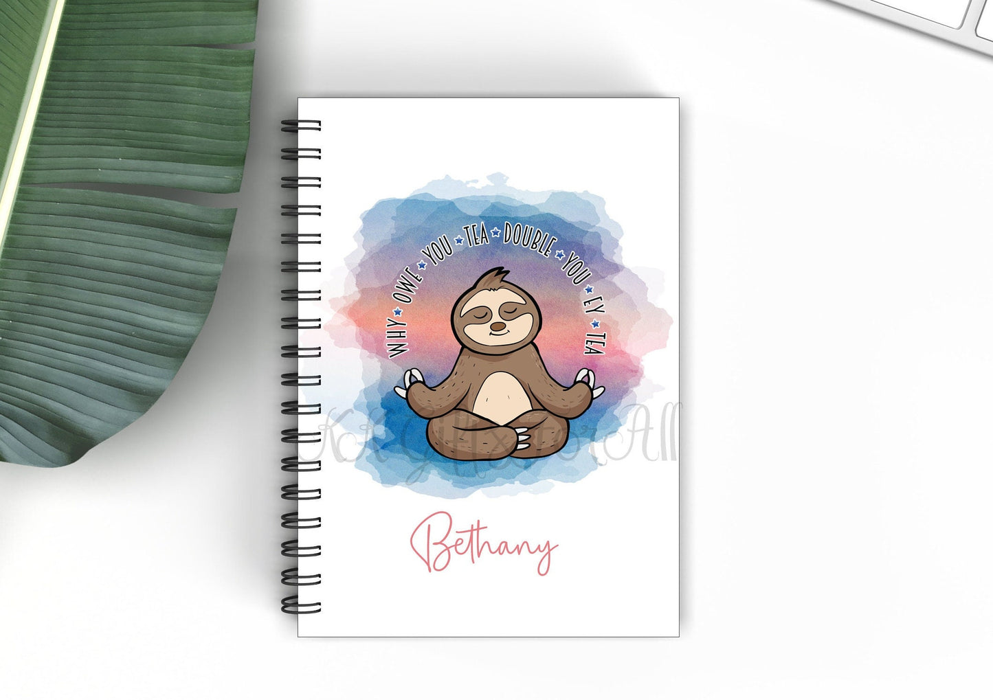 Subtly Swearing Sloth Notebook, Gift For Best Friend, Birthday Gift For Her, Personalised Notepad, A5 Notebook, Gifts For Him
