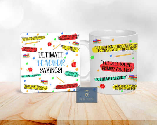 Ultimate Teacher Gift, Gift For Male Teacher, Thank You Miss, End Of Term Gift For Teacher, Mug And Coaster Gift Set, Ultimate Teacher Quote