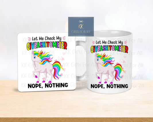 Funny Birthday Gift For Friend, Unicorn Gifts For Women, Adult Humour Female, New Office Gift, Mug And Coaster Set, Adult Unicorn