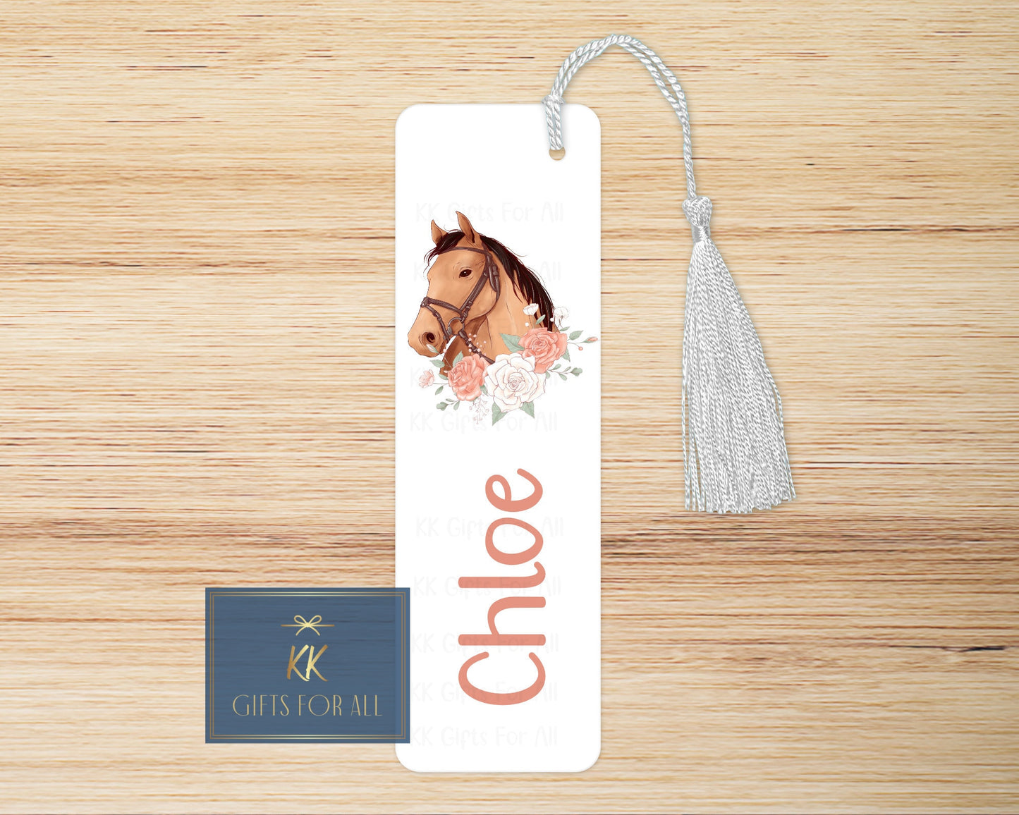 Personalised Horse Bookmark Floral Horse Letterbox Gift Reading Lover Gift
