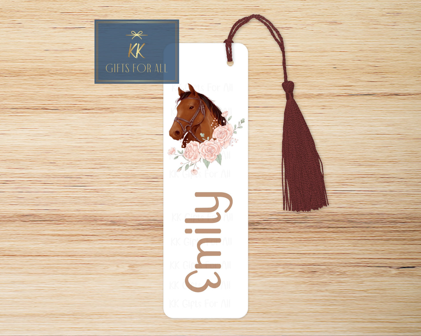 Personalised Horse Bookmark Floral Horse Letterbox Gift Reading Lover Gift