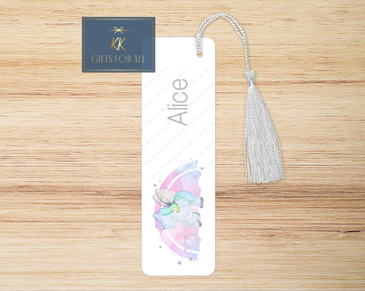 Rainbow Unicorn Bookmark, Personalised Bookmark, Pastel Unicorn Rainbow, Custom Magical Horse, Cute Girls Unicorn Book Marker, Girls Gifts