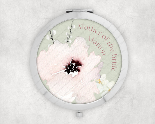 Personalised Compact Mirror, Gift For Her, Bridesmaid Gift, Thank you Gift, Gift For Best Friend, Round Mirror, Bridal Party Gift