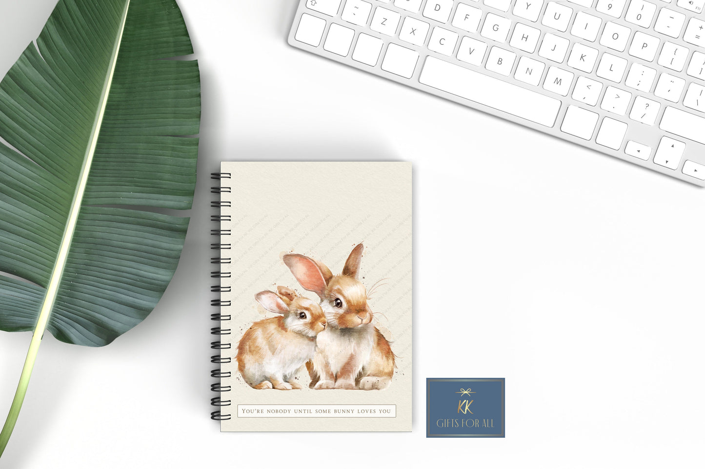 Bunny Rabbit Notebook, Personalised Notepad, A5 Lined Notebook