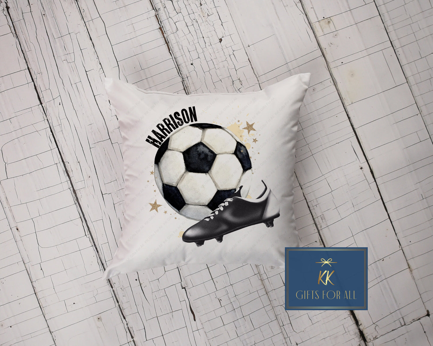 Personalised Football Cushion, Sports Cushion Gift, Football Lover Gift, Football & Boots, Gift For Kids