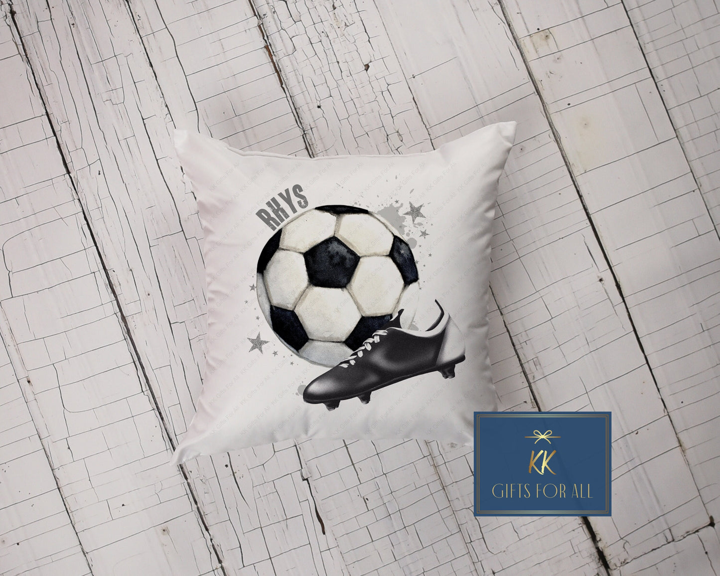 Personalised Football Cushion, Gifts For Teenage Boys,  Teen Boy Birthday Football Gifts, Football & Boot Cushion