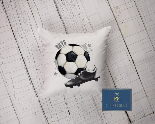 Personalised Football Cushion, Gifts For Teenage Boys,  Teen Boy Birthday Football Gifts, Football & Boot Cushion