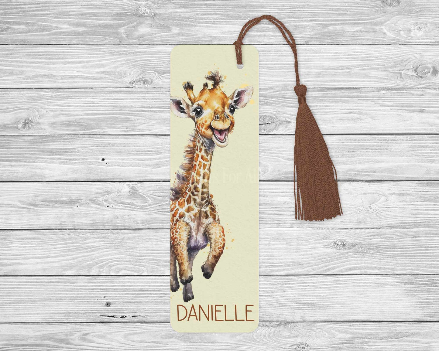 Personalised Giraffe Bookmark, Cute Giraffe Gift Book Lover, Children's Birthday