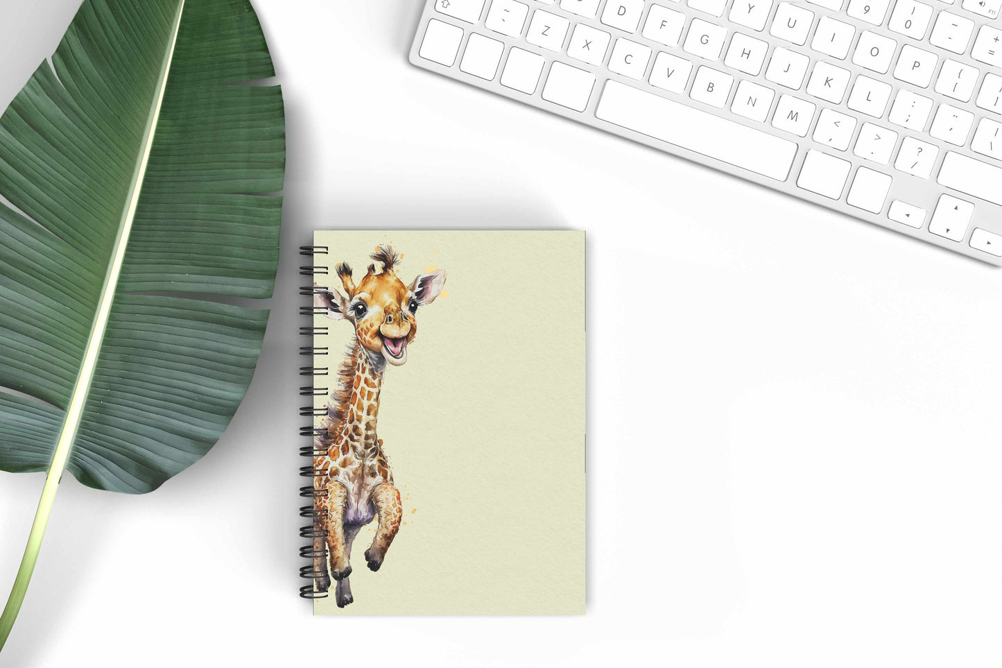 Personalised Giraffe A5 Notebook, Safari Giraffe Teenager Gifts, Back To School Supplies, Lined Notebook