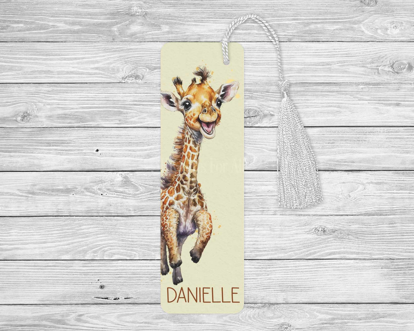 Personalised Giraffe Bookmark, Cute Giraffe Gift Book Lover, Children's Birthday