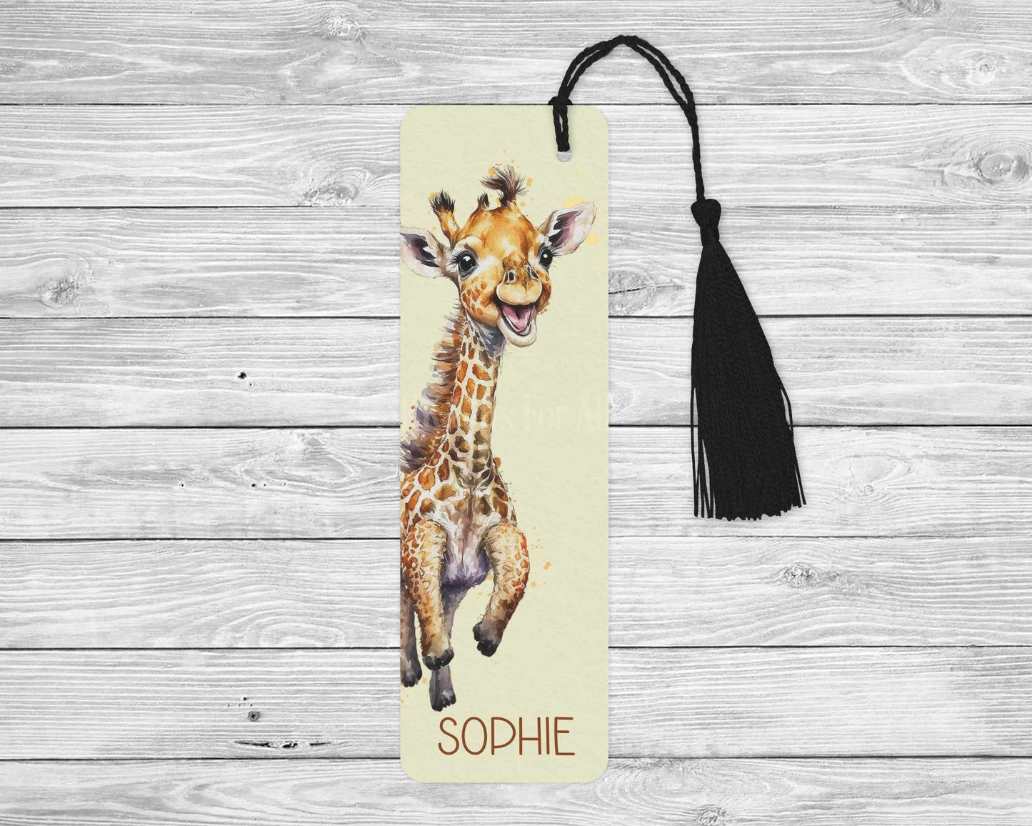 Personalised Giraffe Bookmark, Cute Giraffe Gift Book Lover, Children's Birthday