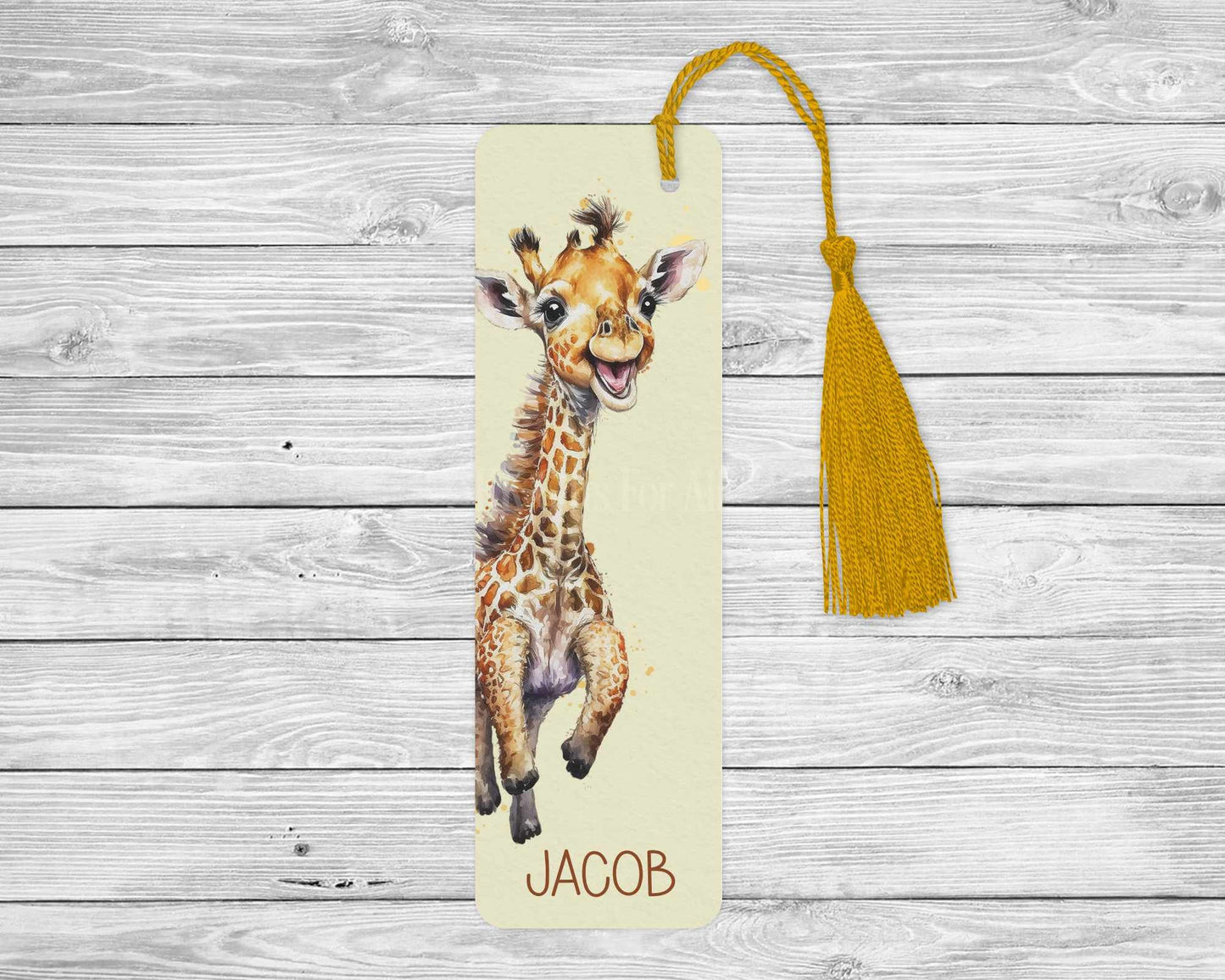 Personalised Giraffe Bookmark, Cute Giraffe Gift Book Lover, Children's Birthday