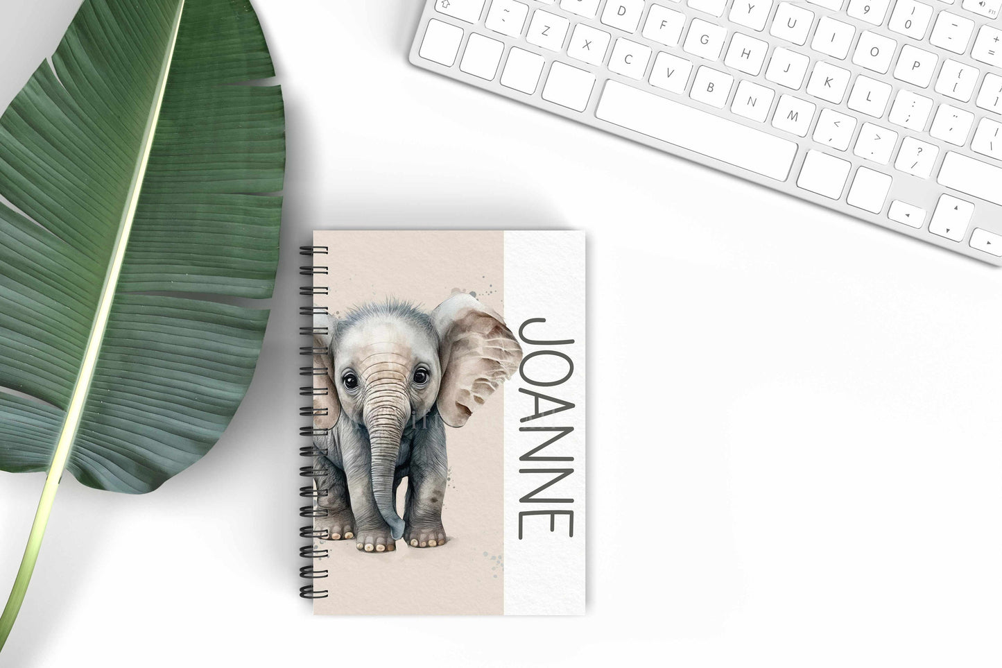 Personalised A5 Elephant Notebook, Student Notepad, Elephant Lover Gift