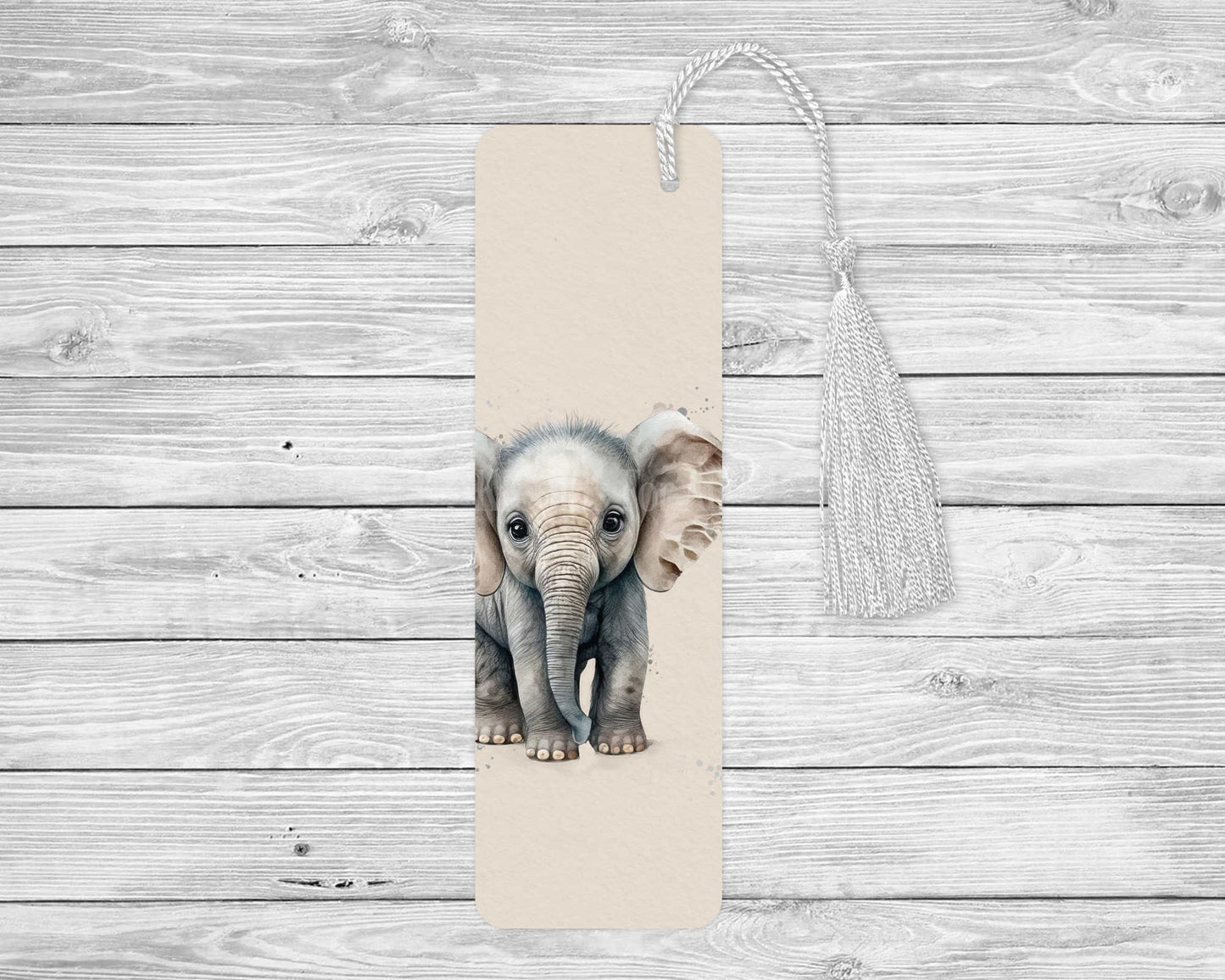 Personalised Elephant Bookmark, Safari Elephant Bookmark, Cute Baby Elephant Gift For Book Lover