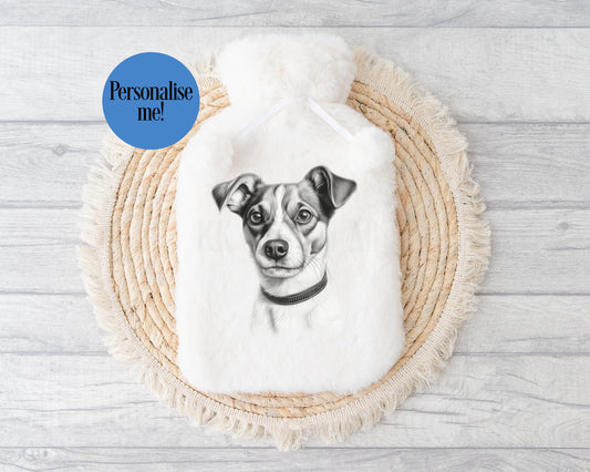 Jack Russell Hot Water Bottle, Personalised Hot Water Bottle, Goft For Jack Russell Owner Lover