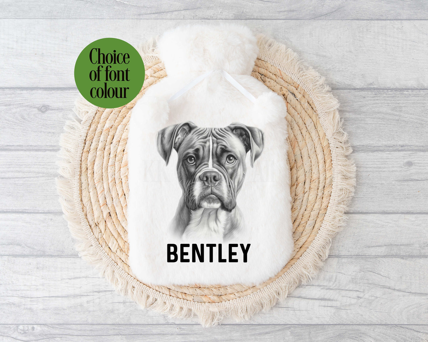 Boxer Hot Water Bottle, Personalised Boxer Dog Gift, Boxer Dog Owner Gift