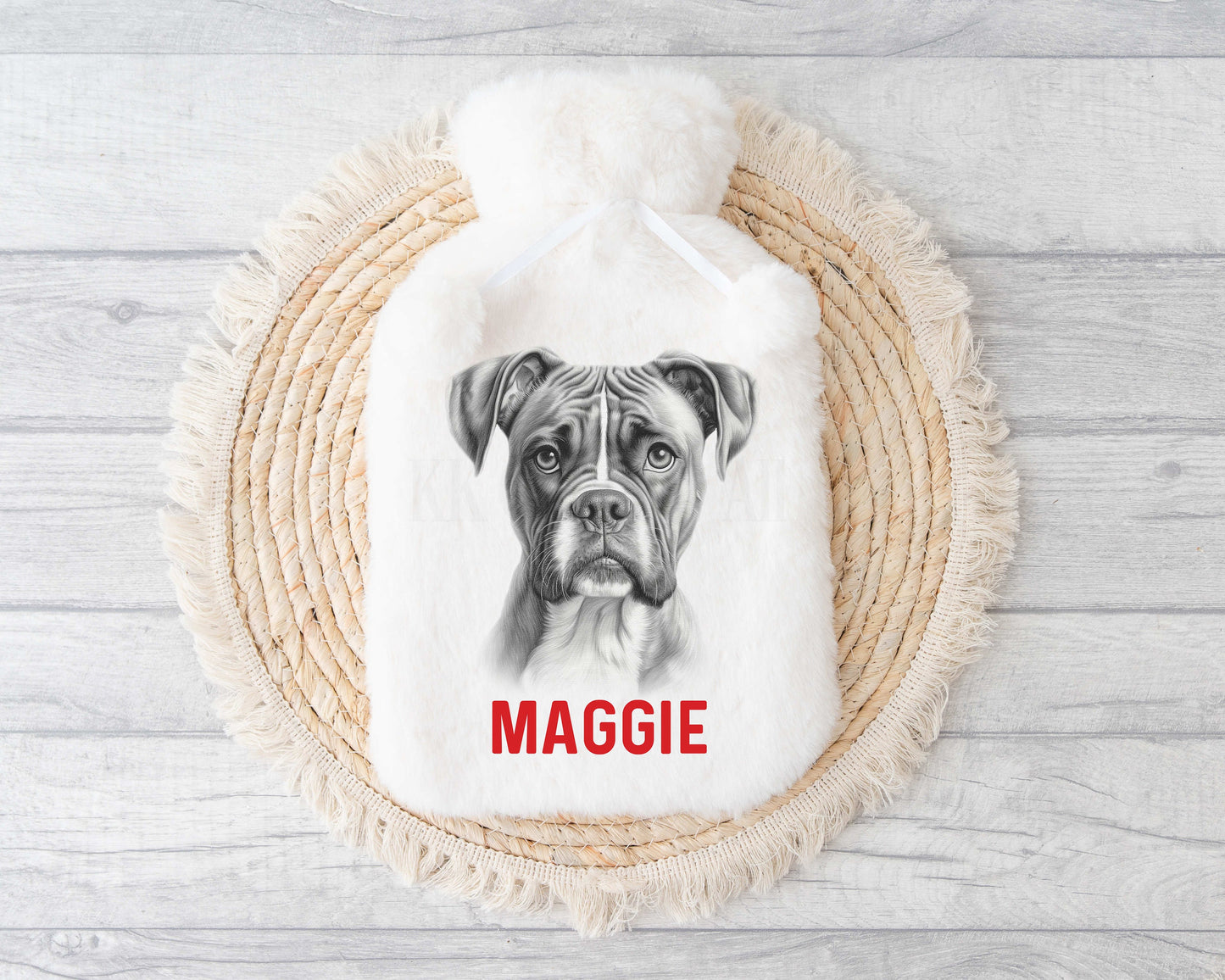 Boxer Hot Water Bottle, Personalised Boxer Dog Gift, Boxer Dog Owner Gift