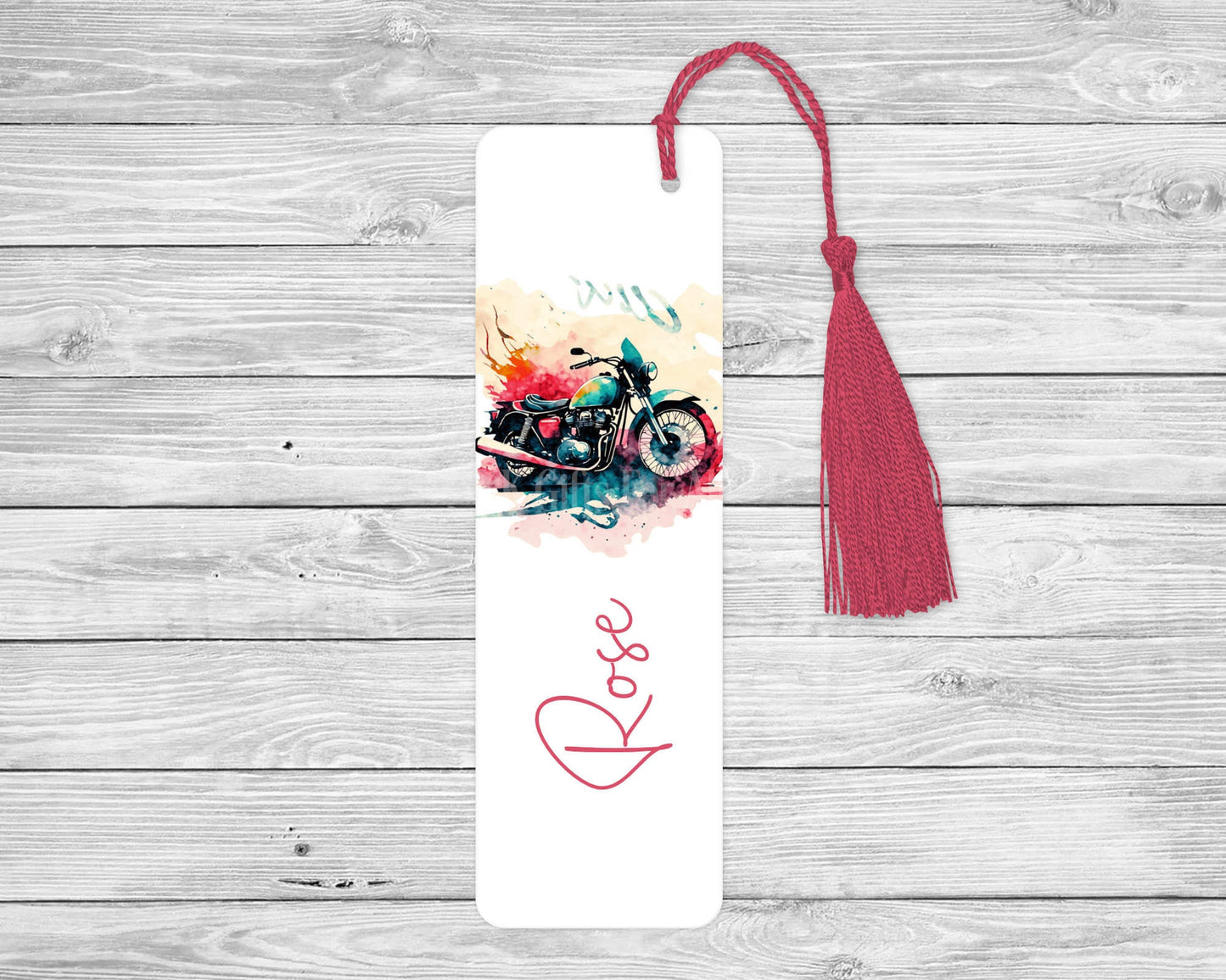 Personalised Motorbike Bookmark, Motorcycle Bookmark, Bookmark for Motorbike Lover