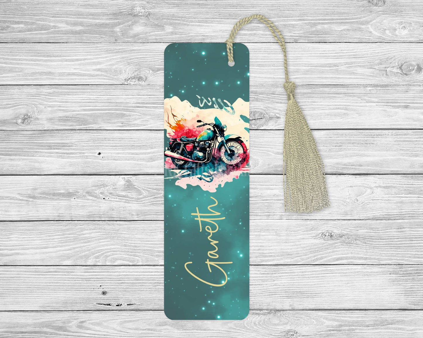 Personalised Motorbike Bookmark, Motorcycle Bookmark, Bookmark For Dad Grandad Brother