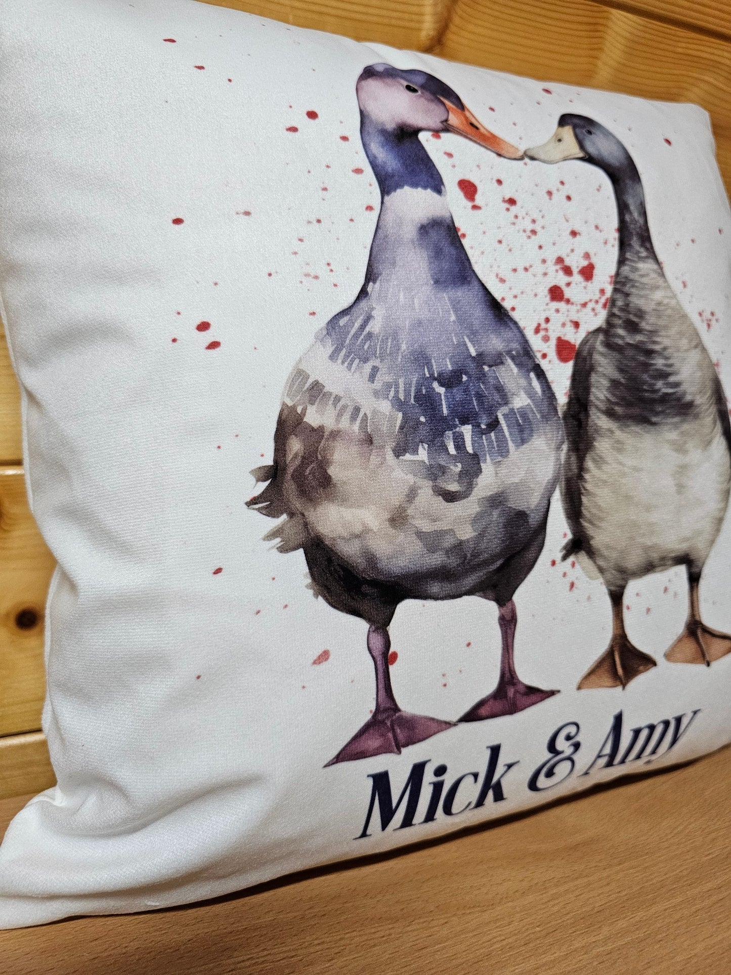 Personalised Love Cushion, Gift For Wife Birthday Or Anniversary, Wedding Gift, Bedroom Decor Pillow, Runner Duck Couple