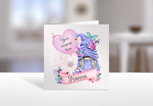 Personalised Gonk Card, Birthday Card For Mum Nan Auntie Friend, Gnome Greetings Card, Birthday Card For Gnome Gonk Lover