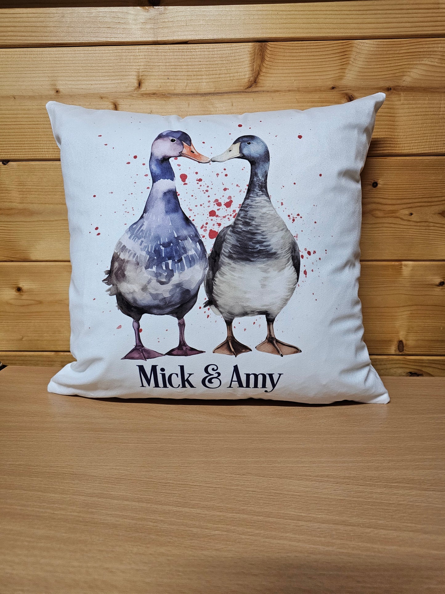 Personalised Love Cushion, Gift For Wife Birthday Or Anniversary, Wedding Gift, Bedroom Decor Pillow, Runner Duck Couple