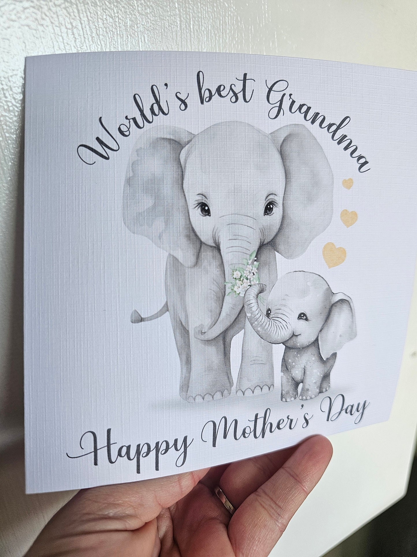 Personalised Mother's Day Card, Elephant Mothers day Card, World's Best Nan Mummy Granny Nana Card